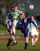 14 January 2001; Shane Robinson of Shamrock Rovers in action against Ciaran Kavanagh of UCD during the Eircom League Premier Division match between Shamrock Rovers and UCD at Morton Stadium in Santry, Dublin. Photo by Ray Lohan/Sportsfile