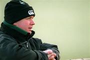 15 January 2001; Ireland 'A' coach Declan Kidney during an Ireland Rugby Squad Training Session at ALSAA Sportsgrounds in Dublin. Photo By Brendan Moran/Sportsfile