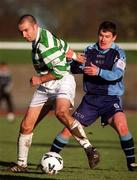 14 January 2001; Tony Grant of Shamrock Rovers in action against Ciaran Kavangh of UCD during the Eircom League Premier Division match between Shamrock Rovers and UCD at Morton Stadium in Santry, Dublin. Photo by Ray Lohan/Sportsfile