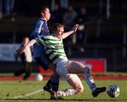14 January 2001; Sean Francis of Shamrock Rovers in action against Ciaran Martyn of UCD during the Eircom League Premier Division match between Shamrock Rovers and UCD at Morton Stadium in Santry, Dublin. Photo by Ray Lohan/Sportsfile