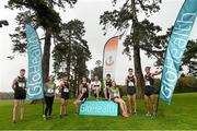 6 November 2015; Pictured at the GloHealth National Cross Country Championship Launch were athletes, from left, Sean O'Leary, Clonliffe Harriers A.C, Laura Power, Ennis A.C, Alex Hagan, Clonliffe Harriers A.C, Daniel Lacey, Clonliffe Harriers A.C, Alex Gibbons, Clonliffe Harriers A.C, John Travers, Donore Harriers, Thomas Ward, Clonliffe Harriers A.C, Jen Purcell, Trim A.C, Cathal Doyle, Clonliffe Harriers A.C, and Sean Carrigg, Clonliffe Harriers A.C. Santry Demesne, Dublin. Picture credit: David Maher / SPORTSFILE