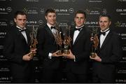 6 November 2015; Galway players, left to right, David Burke, Cathal Mannion, Daithí Burke, Colm Callanan, with their GAA GPA All-Star Awards at the GAA GPA All-Star Awards 2015 Sponsored by Opel. Convention Centre, Dublin. Photo by Sportsfile
