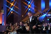 6 November 2015; Dublin footballer Ciarán Kilkenny makes his way to the stage to receive his award at the GAA GPA All-Star Awards 2015 Sponsored by Opel. Convention Centre, Dublin. Picture credit: Brendan Moran / SPORTSFILE