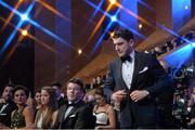 6 November 2015; Dublin footballer Bernard Brogan makes his way to the stage to receive his award at the GAA GPA All-Star Awards 2015 Sponsored by Opel. Convention Centre, Dublin. Picture credit: Brendan Moran / SPORTSFILE
