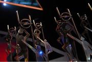6 November 2015; A general view of the GAA GPA All Star trophies at the GAA GPA All-Star Awards 2015 Sponsored by Opel. Convention Centre, Dublin. Picture credit: Brendan Moran / SPORTSFILE