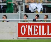 26 July 2009; Kerry players Tomas O Se, left, and Colm Cooper, right, sit in the dugout alongside team-mates Daniel Bohane and Bryan Sheehan during the game. GAA All-Ireland Senior Football Championship Qualifier Round 4, Antrim v Kerry, O'Connor Park, Tullamore, Co. Offaly. Picture credit: Brendan Moran / SPORTSFILE