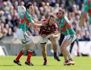 19 July 2009; Cormac Bane, Galway, in action against Peadar Gardiner, left, and Trevor Mortimer, Mayo. GAA Football Connacht Senior Championship Final, Galway v Mayo, Pearse Stadium, Salthill, Galway. Picture credit: Diarmuid Greene / SPORTSFILE