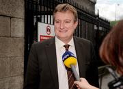 27 July 2009; Cork City owner and chairman Tom Coughlan leaving the court earlier after a sitting of the High Court where a winding up order was granted. High Court, Four Courts, Dublin. Picture credit: Pat Murphy / SPORTSFILE