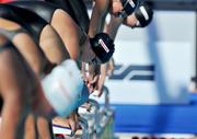 26 July 2009; Ireland's Grainne Murphy, from New Ross, Co. Wexford, takes her mark for Heat 5 of the Women's 200m Individual Medley. Grainne set a new Irish Senior Record with a time of 2:13.64. The record was previously set by Michelle Smith 13 years ago when she won Gold at the Atlanta Olympics. FINA World Swimming Championships Rome 2009, Women's 200m Individual Medley, Heat 5, Foro Italico, Rome, Italy. Picture credit: Brian Lawless / SPORTSFILE