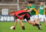 26 July 2009; Kerrie O'Neill, Down, in action against Niamh Morrison, Donegal. TG4 All-Ireland Ladies Football Senior Championship Qualifier, Round 1, Down v Donegal, Kingspan Breffni Park, Cavan. Picture credit: Pat Murphy / SPORTSFILE