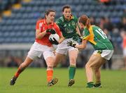 26 July 2009; Caroline O'Hanlon, Armagh, in action against Jane Burke, left, and Ciara Dempsey, Meath. TG4 All-Ireland Ladies Football Senior Championship Qualifier, Round 1, Armagh v Meath, Kingspan Breffni Park, Cavan. Picture credit: Pat Murphy / SPORTSFILE