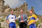 27 July 2009; Ger Cunningham, Sport Sponsorship Manager, Bord Gais Energy, with Waterford U21 captain Steven Daniels, left,  and Ciaran O'Doherty, Clare U21 captain, at the Rock of Cashel ahead of the  Bord Gais Energy GAA Munster U21 hurling championship final. The match between Waterford and Clare will take place at Fraher Field in Dungarvan this Wednesday, 29 July, throw in at 7.30pm. Rock of Cashel, Cashel, Co. Tipperary. Picture credit: David Maher / SPORTSFILE