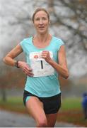 8 November 2015; Catherina McKiernan, Analee AC, Co. Cavan, on her way to winning, the Remembrance Run 5k 2015. Phoenix Park, Dublin. Picture credit: Tomás Greally / SPORTSFILE