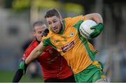 8 November 2015; Michael Lundy, Corofin, in action against Jonathan Davey, St Mary's. AIB Connacht GAA Senior Club Football Championship Semi-Final, St Mary's v Corofin. Markievicz Park, Sligo. Picture credit: Oliver McVeigh / SPORTSFILE