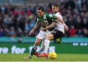 8 November 2015;  Billy Dennehy, Cork City FC, in action against Dane Massey, Dundalk FC. Irish Daily Mail Cup Final, Dundalk FC v Cork City FC. Aviva Stadium, Lansdowne Road, Dublin. Photo by Sportsfile