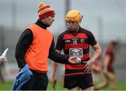 8 November 2015; Ballygunner's Brian O'SullEvan with maor uisce Pauric Mahony during the game. AIB Munster GAA Senior Club Hurling Championship Semi-Final, Ballygunner v Glen Rovers. Walsh Park, Waterford. Picture credit: Diarmuid Greene / SPORTSFILE