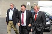 29 July 2009; An Taoiseach Brian Cowen T.D. accompanied by racecourse manager John Moloney, right, arrives ahead of the third day of the Galway Racing Festival. Ballybrit, Galway. Picture credit: Stephen McCarthy / SPORTSFILE