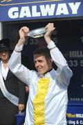 29 July 2009; Jockey Andrew McNamara after winning the William Hill Galway Plate on Ballyholland. Galway Racing Festival - Wednesday, Ballybrit, Galway. Picture credit: Stephen McCarthy / SPORTSFILE