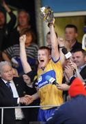 29 July 2009; Clare captain Ciaran O'Doherty lifts the cup. Bord Gais Energy GAA Munster U21 Hurling Championship Final, Waterford v Clare, Fraher Field, Dungarvan, Co Waterford. Picture credit: Matt Browne / SPORTSFILE