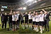 8 November 2015; Dundalk FC players celebrate after the game. Irish Daily Mail Cup Final, Dundalk FC v Cork City FC. Aviva Stadium, Lansdowne Road, Dublin. Picture credit: David Maher / SPORTSFILE