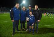 6 November 2015; Leinster matchday mascot Adam Brownell, age 10, from Sandyford, Dublin, with Leinster players, from left, Michael Bent, Richardt Strauss, Aaron Dundon and Sean Cronin at the Guinness PRO12, Round 7, clash between Leinster and Scarlets at the RDS, Ballsbridge, Dublin. Picture credit: Stephen McCarthy / SPORTSFILE