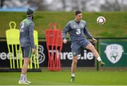 9 November 2015; Republic of Ireland's Marc Wilson, left, and Stephen Ward, right, during squad training. Republic of Ireland Squad Training, National Sports Campus, Abbotstown, Co. Dublin. Picture credit: Seb Daly / SPORTSFILE