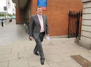 31 July 2009; Cork City owner and chairman Tom Coughlan, left, arrives at court for a judgement in the High Court after a winding up order was granted. High Court, Four Courts, Dublin. Picture credit: Pat Murphy / SPORTSFILE