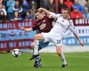 31 July 2009; Paddy Madden, Bohemians, in action against Paul Shields, Drogheda United. League of Ireland Premier Division, Drogheda United v Bohemians, United Park, Drogheda, Co. Louth. Picture credit: David Maher / SPORTSFILE