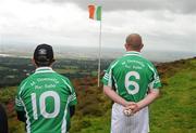 1 August 2009; James McGarry, Kilkenny, left, and Albert Shanahan, Limerick, stand for the national anthem before the 2009 M Donnelly Poc Fada. Annaverna Mountains, Dundalk, Co. Louth. Picture credit: Pat Murphy / SPORTSFILE