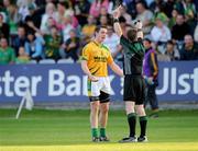 1 August 2009; Stephen Bray, Meath, is sent off by referee Padraig Hughes. GAA Football All-Ireland Senior Championship Qualifier, Round 4, Meath v Limerick, O'Moore Park, Portlaoise, Co. Laois. Picture credit: Matt Browne / SPORTSFILE