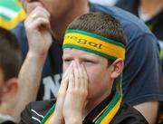 2 August 2009; A disappointed young Donegal fan. GAA Football All-Ireland Senior Championship Quarter-Final, Cork v Donegal, Croke Park, Dublin. Picture credit: Oliver McVeigh / SPORTSFILE