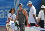 31 July 2009; Ireland's Conor Leaney, from Ballynure, Co. Antrim, makes his way out for Heat 16 of the Men's 50m Freestyle. Leaney finished his heat in a time of 23.49 setting a new Irish Junior Record. FINA World Swimming Championships Rome 2009, Foro Italico, Rome, Italy. Picture credit: Brian Lawless / SPORTSFILE