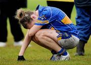 31 July 2009; A dejected Samantha Lambert, Tipperary,  after the final whistle. All-Ireland Minor B Championship Final, Tipperary v Roscommon, Ferbane GAA Club, Ferbane, Co. Offaly. Picture credit: Matt Browne / SPORTSFILE