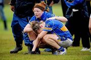 31 July 2009; A dejected Samantha Lambert, Tipperary, is consoled by Eimear Myles, Tipperary, after the final whistle. All-Ireland Minor B Championship Final, Tipperary v Roscommon, Ferbane GAA Club, Ferbane, Co. Offaly. Picture credit: Matt Browne / SPORTSFILE