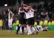 8 November 2015; Dundalk FC players celebrate after the final whistle. Irish Daily Mail Cup Final, Dundalk FC v Cork City FC. Aviva Stadium, Lansdowne Road, Dublin. Picture credit: Eóin Noonan / SPORTSFILE