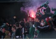 8 November 2015; Cork City FC supporters light flares during the game. Irish Daily Mail Cup Final, Dundalk FC v Cork City FC. Aviva Stadium, Lansdowne Road, Dublin. Picture credit: Eóin Noonan / SPORTSFILE