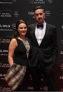 6 November 2015; Ruairi Convery, Derry, with Sarah Reaby, arrive at the GAA GPA All-Star Awards 2015 Sponsored by Opel. Convention Centre, Dublin. Picture credit: Brendan Moran / SPORTSFILE