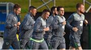 11 November 2015; Republic of Ireland players, from left, Kevin Doyle, Jonathan Walters, Robbie Keane, Robbie Brady and Alex Pearce during squad training. Republic of Ireland Squad Training, National Sports Campus, Abbotstown, Co. Dublin. Picture credit: Stephen McCarthy / SPORTSFILE