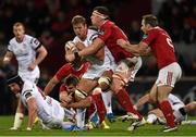 30 October 2015; Chris Henry, Ulster, is tackled by Robin Copeland, Munster. Guinness PRO12, Round 6, Munster v Ulster, Thomond Park, Limerick. Picture credit: Stephen McCarthy / SPORTSFILE