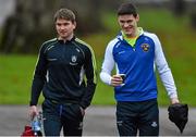 14 November 2015; Ireland's Dessie Mone, left, and Diarmuid Connolly arrive for squad training. Ireland Squad EirGrid International Rules Training. Carton House, Maynooth, Co. Kildare. Picture credit: Ramsey Cardy / SPORTSFILE
