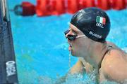 26 July 2009; Ireland's Karl Burdis, from Donaghmede, Dublin, has trouble with his goggles after his leg of the Men's 4 x 100m Freestyle Relay. Ireland set a new Irish Senior Record with an overall time of 3:21.77. FINA World Swimming Championships Rome 2009, Foro Italico, Rome, Italy. Picture credit: Brian Lawless / SPORTSFILE