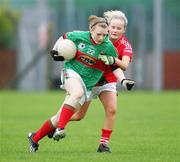 2 August 2009; Ciara Hanahoe, Mayo, in action against Clair O'Connor, Cork. All-Ireland Minor A Championship Final, Cork v Mayo, Wolfe Tones GAA Club, Shannon, Co. Clare. Picture credit: Kieran Clancy / SPORTSFILE