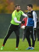 14 November 2015; Ireland's Aidan O'Shea, left, and Diarmuid Connolly, during squad training. Ireland Squad EirGrid International Rules Training. Carton House, Maynooth, Co. Kildare. Picture credit: Ramsey Cardy / SPORTSFILE