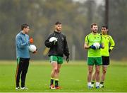 14 November 2015; Ireland players, from left, Lee Keegan, Eoin Cadogan, Jack McCaffrey and Mattie Donnelly during squad training. Ireland Squad EirGrid International Rules Training. Carton House, Maynooth, Co. Kildare. Picture credit: Ramsey Cardy / SPORTSFILE