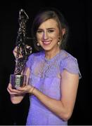14 November 2015; Intermediate Players' Player of the Year Aileen Wall, from Waterford, with her award. 2015 LGFA TG4 Ladies Football Allstar Awards, CityWest Hotel, Saggart, Co. Dublin. Picture credit: Brendan Moran / SPORTSFILE