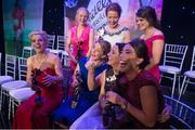 14 November 2015; Kerry All Star award winner Aislinn Desmond, front right, attempts to sneak into the Cork winners photo, with Cork players, clockwise, from left, Valerie Mulcahy, Very Foley, Rena Buckley, Marie Ambrose, Geraldine O'Flynn, and Briege Corkery. 2015 LGFA TG4 Ladies Football Allstar Awards, CityWest Hotel, Saggart, Co. Dublin. Picture credit: Ray McManus / SPORTSFILE