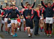 15 November 2015; Cuala players go through their warm up routine behind the goal before the game. AIB Leinster GAA Senior Club Hurling Championship, Semi-Final, Cuala v Clara. Parnell Park, Dublin. Picture credit: Ray McManus / SPORTSFILE