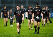 15 November 2015; Dejected Daryl Branagan and Niall Branagan, Kilcoo, lead their team off the field after the game. AIB Ulster GAA Senior Club Football Championship, Semi-Final, Kilcoo v Crossmaglen Rangers. Páirc Esler, Newry, Co. Down. Picture credit: Oliver McVeigh / SPORTSFILE
