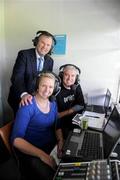 26 July 2009; RTE Radio commentators Jacqui Hurley, Con Murphy and Brian Carthy ahead of the game. GAA All-Ireland Senior Hurling Championship Quarter-Final, Dublin v Limerick, Semple Stadium, Thurles, Co. Tipperary. Picture credit: Ray McManus / SPORTSFILE