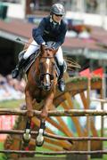 6 August 2009; Castle Forbes Cosma, with Jessica Kuerten up, jumps the fence 3B during the International Speed Derby. Fáilte Ireland Dublin Horse Show 2009, RDS, Ballsbridge, Dublin. Picture credit: Matt Browne / SPORTSFILE